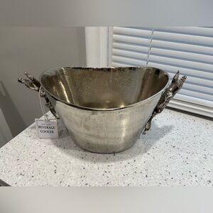 Silver Beverage Cooler with Alligator Handles